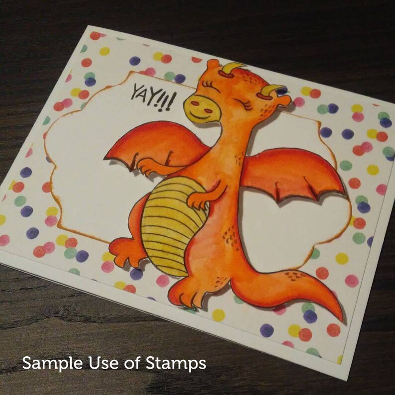 Dragon Unicorn Princess Digital Stamp Set, PNG clip art, PS Brushes image 3
