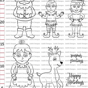 Santa Season Digital Stamp Set, Christmas Digi, PNG Clip Art image 2