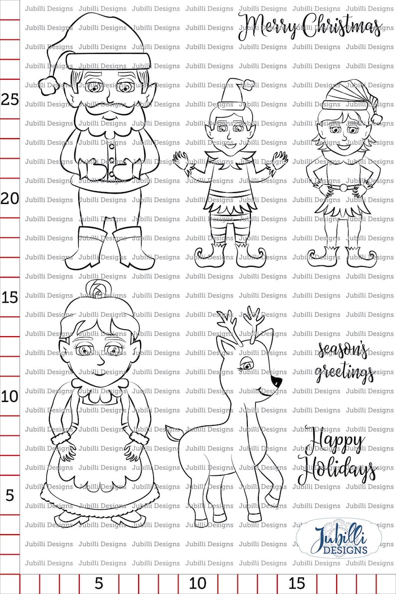 Santa Season Digital Stamp Set, Christmas Digi, PNG Clip Art image 2