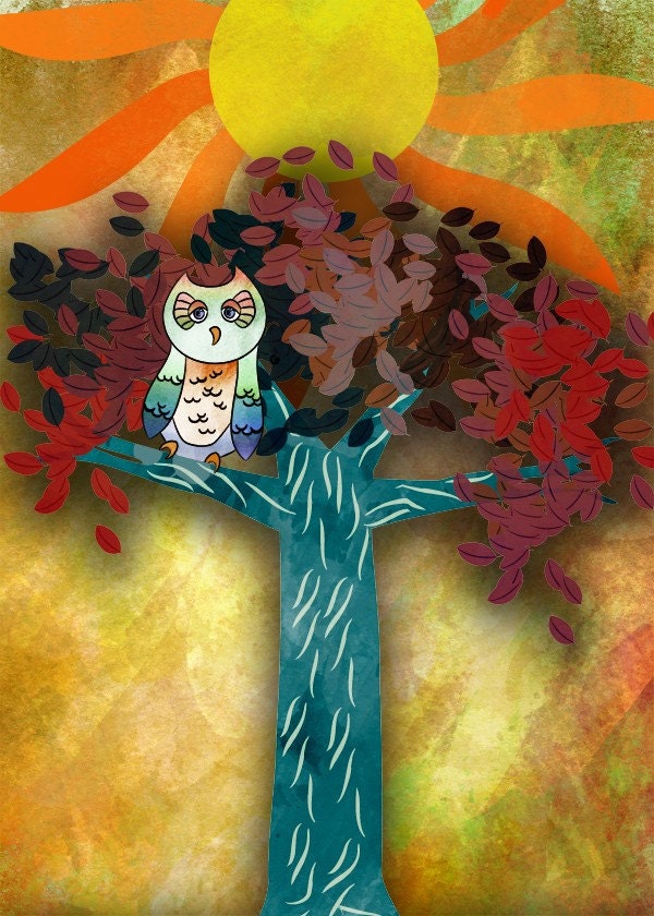 Owl in the Afternoon -  4x6 Giclee Art Print