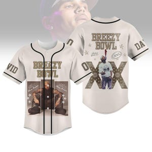 Custom Chris Brown Breezy Bowl XX Jersey, Chris Brown Breezy Bowl XX Baseball Jersey, Chris Brown Merch,Breezy Bowl 2025 Baseball Shirt