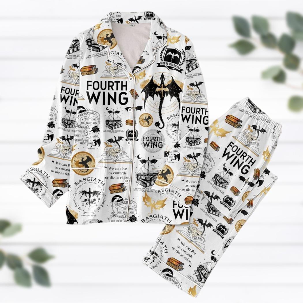 Discover Fourth Wing Pajamas Set, Basgiath War College Women Pajamas, Retro Pajamas For Party, Dragon Rider Holiday Pajamas, Bookish Lover Gifts