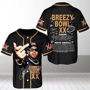 Chris Brown Tour Baseball Jersey, Breezy Bowl Baseball Shirt, Breezy Bowl XX 2025 Shirt, Chris Brown Fan Gift, Breezy Bowl Jersey Shirt