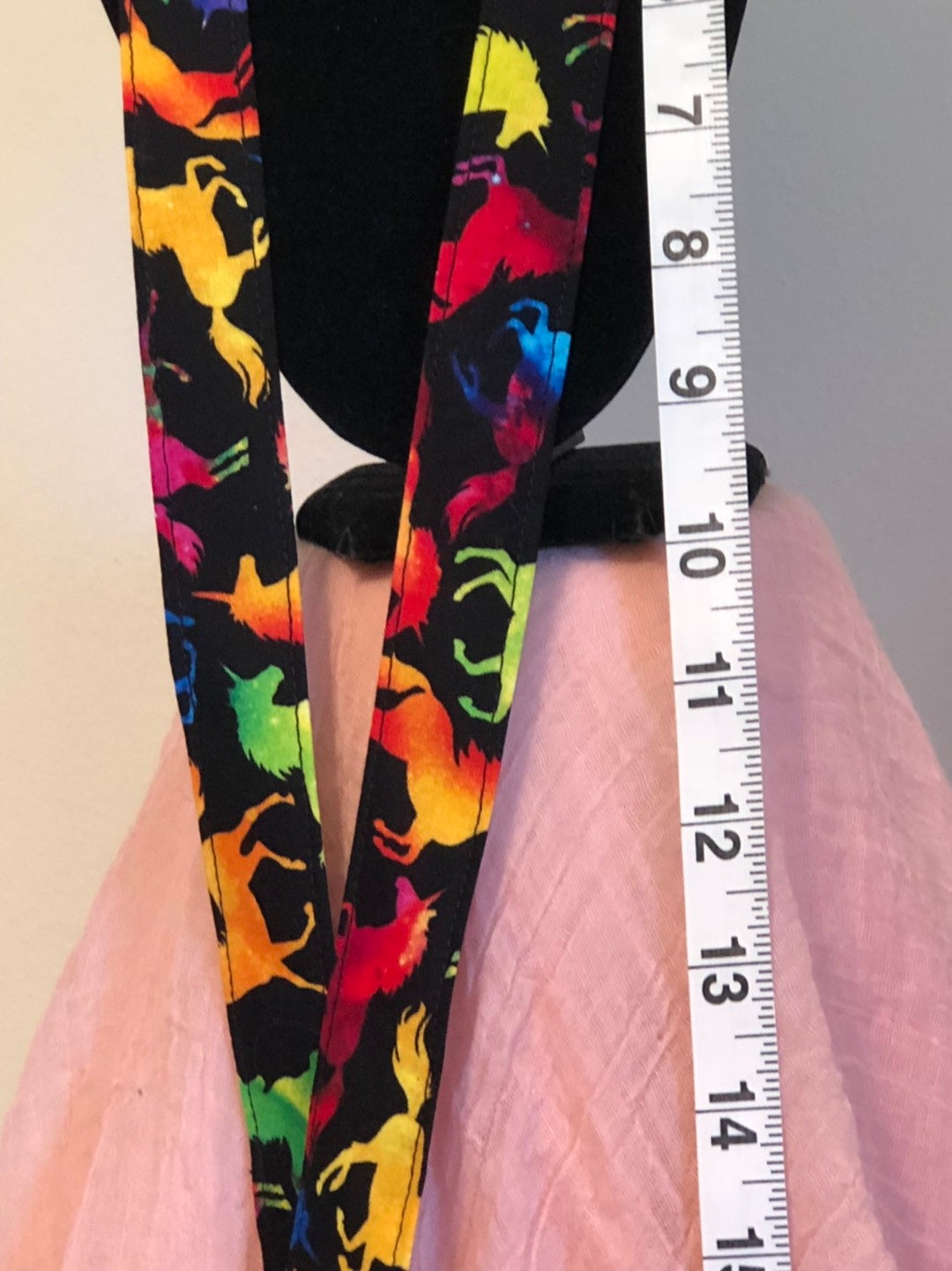 Buckle-Down Unicorn Rainbow Stars Lanyard - 1 Inch Wide, Stainless Steel Clip, Stretchy Nylon, One Size