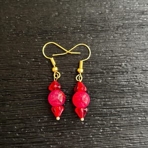 red beaded earrings