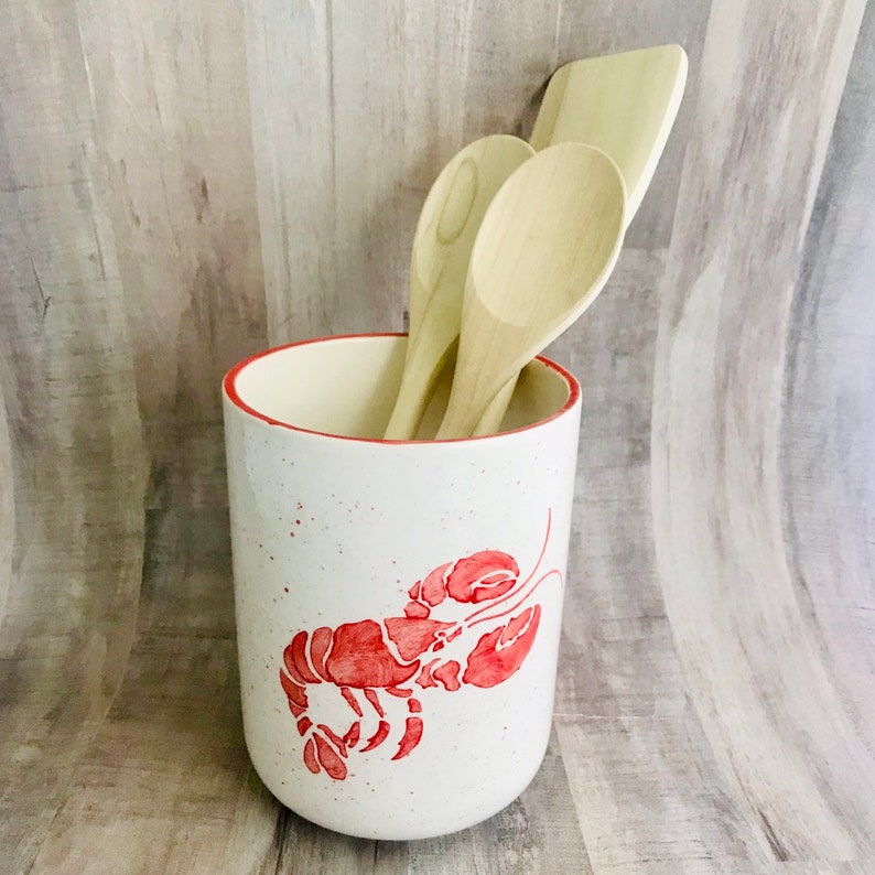 Lobster Round Utensil Holder. Lobster. Vase. Kitchen. Etsy