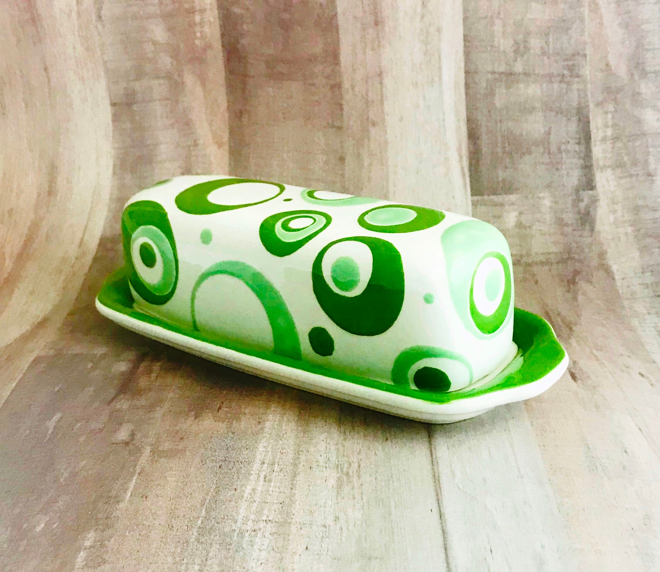 Butter Dish.Green and Light Green Butter Dish. Green. Circle. Etsy
