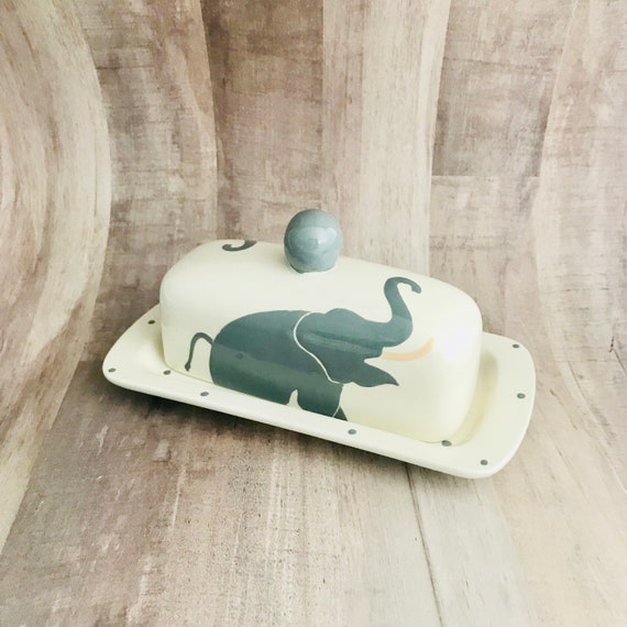 Elephant Single Butter Dish.Knobbed. Elephant. Butter. Etsy