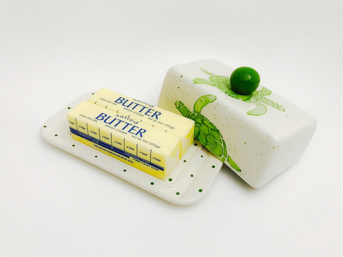 Butter Dish. Mermaid Knobbed Double Butter Dish. Kerrygold. Etsy