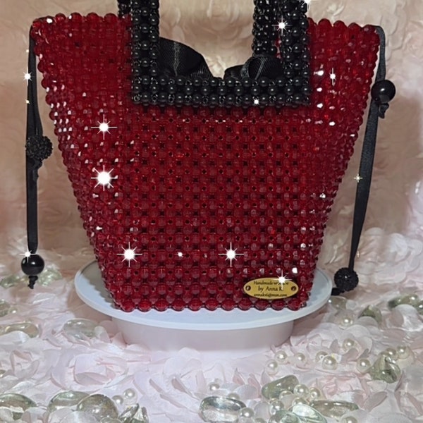 Graceful Sparkling Handbag with High Quality Beads Bag , Beaded Bag Luxury Bag, Hand Crafted Beaded Bag Gift For Her