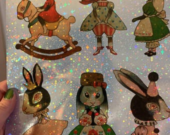 Holografische stickers glittersterren