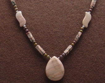 Southwest Sunset Colors in Genuine Natural Imperial Jasper Necklace