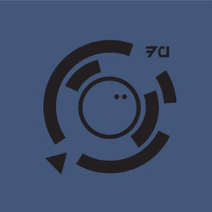 May include: A black and white graphic design with a circle in the center and a series of concentric circles around it. The text "7C1" is in the upper right corner of the image.