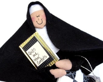 Nun doll Catholic gift quilting sister-Sister Maida Block