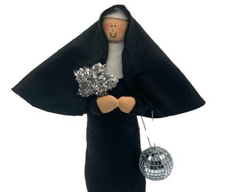 Novelty Nun Doll with Disco Ball, Samba Sister