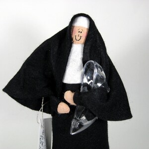 Nun Doll Catholic gift, the good sister who had to do all of the work, glass slipper in hand, "Sisterella"--