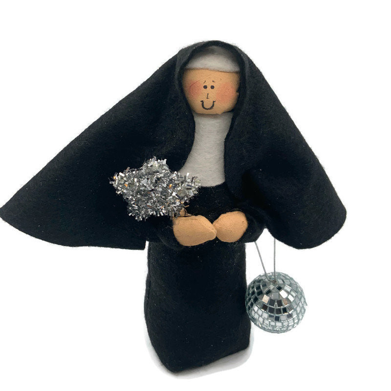 Sister Holly Wood--the actress actress figure woman with script theatrical woman gift for theatre enthusiast Funny Nun doll