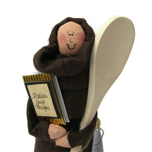 Monk doll, the cook, chef,  Catholic gift, gift for brothers, Souper  Mario Brother,