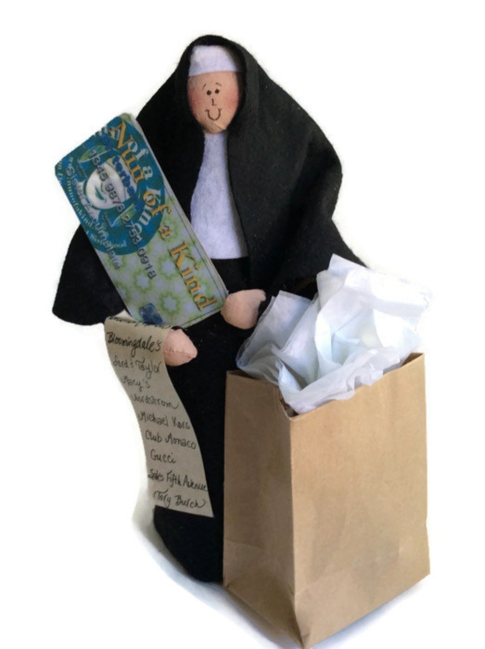 Funny Nun Doll Shopping Sister Fun Catholic Gift Retail Etsy