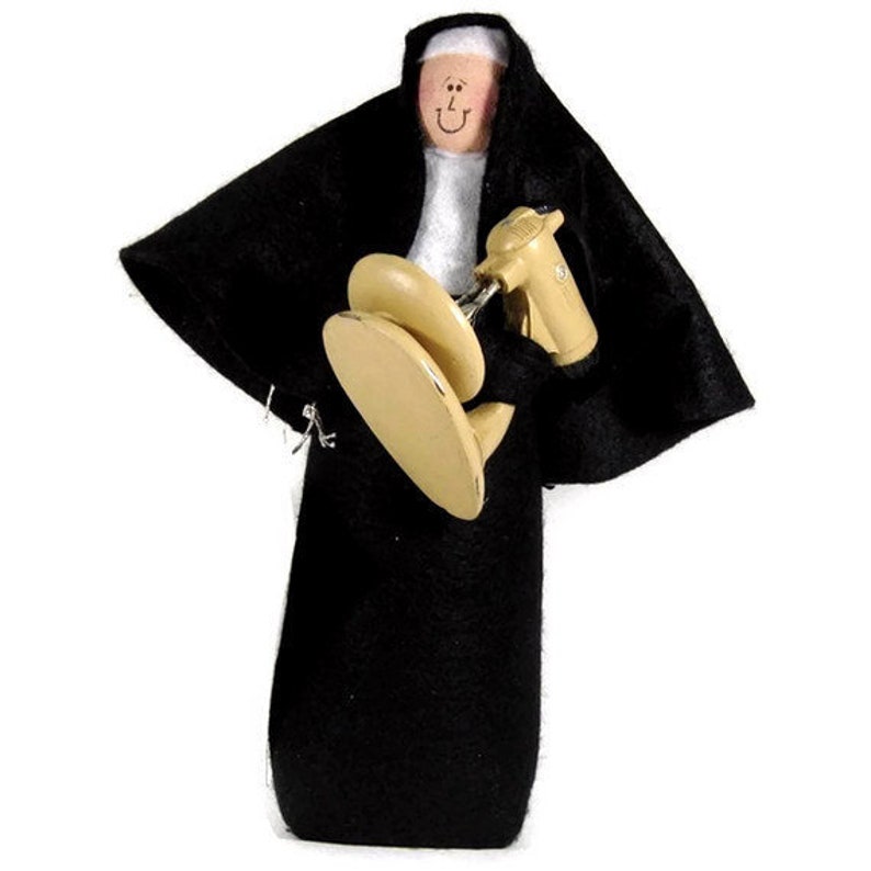 Funny Nun doll, woman baker, baking enthusiast, fun Catholic gift, woman with baking mixer, kitchen decor, Sister Brigitte Bardough image 1