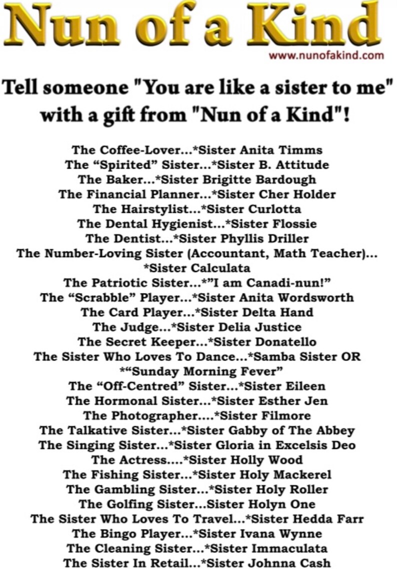 Nun Doll, the secret sister, the sister who keeps secrets, the soul of discretion, Catholic gift, Sister Donotello image 6