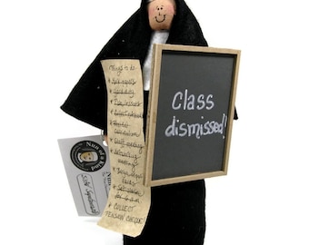 Nun doll retiring teacher Catholic gift  "Sister Superannuata"