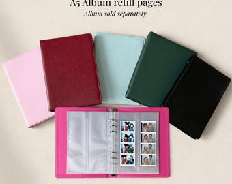 2x8 and 2x6 Photo Strip Album Refill Sleeves, Double-Sided Pages (20 Pack)