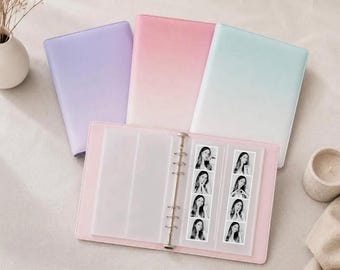 Álbum de fotos para fotomatón / Soporte para tiras de fotos de 2x6 y 2x8 / Libro de recuerdos recargable para bodas, cumpleaños y fiestas - Incluye 20 fundas