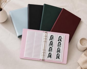Photo Booth Photo Strip Album, Holds 80 Photo Strips, 2x6 & 2x8 Photo Booth Picture Book, Wedding Guest Book Alternative 20 sleeves included