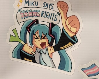 Trans Joy Printed Vinyl Stickers - @KORKAT art