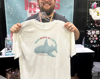 Shark I Bites LGBT Shirt - Trans Joy Dri-Power T-Shirt – Moisture-Wicking, Breathable, Athletic Fit