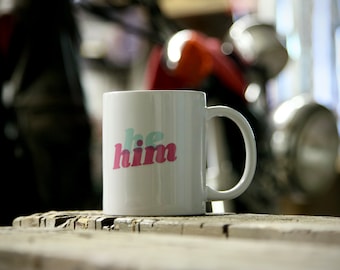 Trans Joy Pronoun Mug | Custom Pronoun Mug | 11 oz Ceramic LGBTQ Pride Drinkware