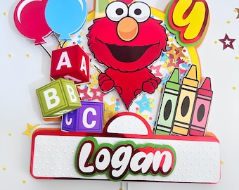 Elmo cake topper/ Elmo/ Elmo party/ Sesa-mee