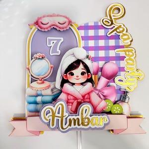 SPA cake topper/ SPA for girls/ SPA party