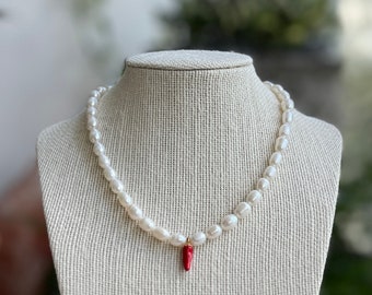 Chilli Necklace Seed Pearl Chilli Charm