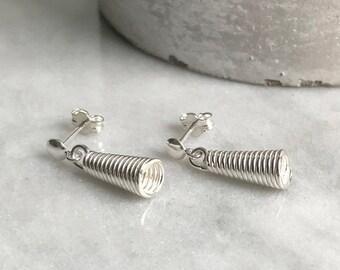 Silver Bell Earrings • Recycled Sterling Silver Earrings • Earring Gift For Her