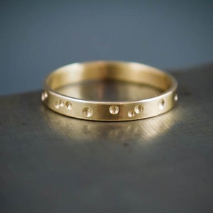 Womens Modern Wedding Band 14k Brushed Gold Minimalist Ring Unique Wedding Ring Solid Gold Ring Gift For Her image 4