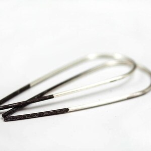 Minimalist Sterling Silver Threader Earrings: Edgy Oxidized Tips