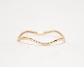 Recycled 14k Gold Wavy Ring: Hammered Stacking Band