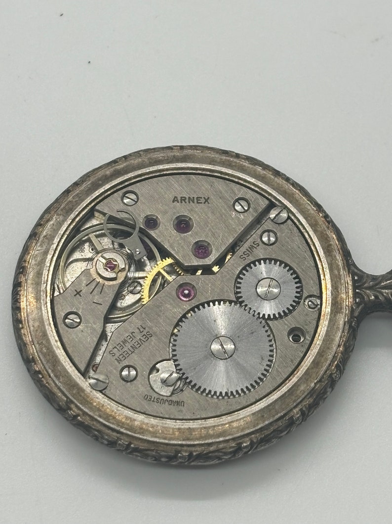 Vintage Rare Arnex 17 Jewels Incabloc Swiss Made Antique Pocket Watch image 4