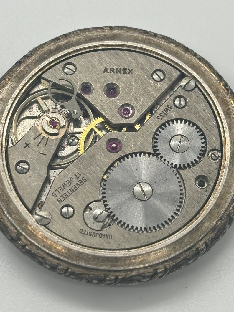 Vintage Rare Arnex 17 Jewels Incabloc Swiss Made Antique Pocket Watch image 5