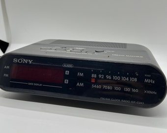 Sony Dream Machine Am/fm Radio Alarm Clock Icf-c243 Black