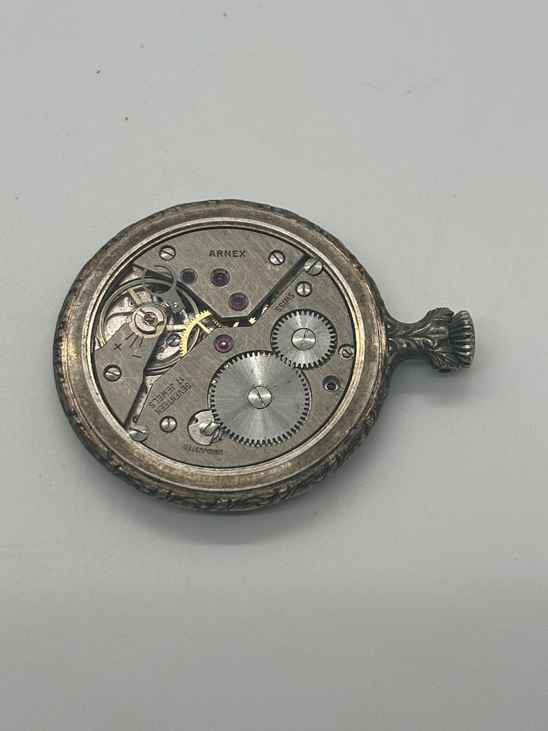 Vintage Rare Arnex 17 Jewels Incabloc Swiss Made Antique Pocket Watch image 8