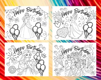 Princess Birthday Activity Shee, Royal Coloring Page, Kids Party Game, Fun coloring pages,Princess coloring pages,  (Digital Download)