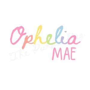 Nom des filles pastel clipart PNG, graphiques personnalisés, monogramme, preppy, fichier numérique, invitations, décoration, t-shirts, couvertures, coquettes noeuds enfants