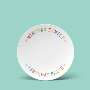 Happy Birthday Family cake plate. Personalized 10" DecoWare premium dish. So special for newlyweds, new baby, birthday, baby shower, hostess