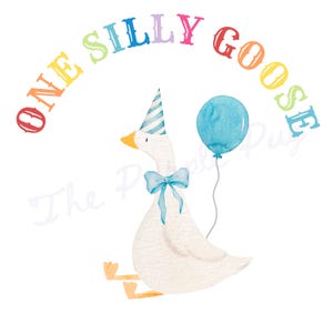 Clipart PNG de GANSO TONTO de cumpleaños, circo preppy, archivo digital, invitaciones, decoración, mamá ganso, camisetas, regalos, estilo bohemio cottagecore, granja