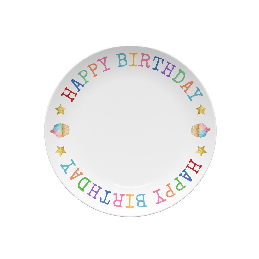 Happy Birthday Cake Plate. 10 Decoware Plate. Special for 1st Birthday