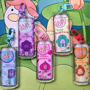 Kpop Demon Hunters Saja Boys Soda Pop Keychain