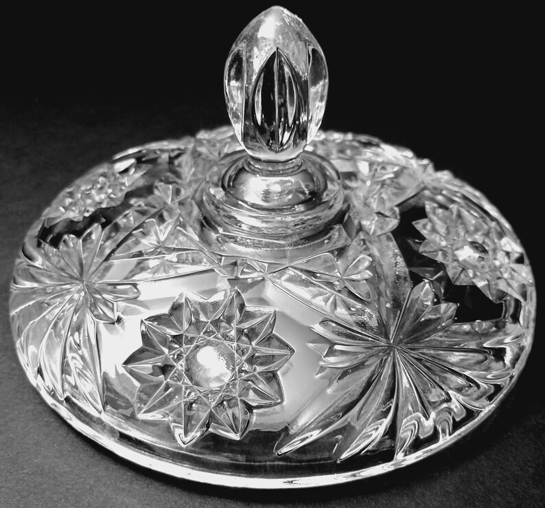 Anchor Hocking Large Candy Dish With Lid - Early American Prescut Clear ...